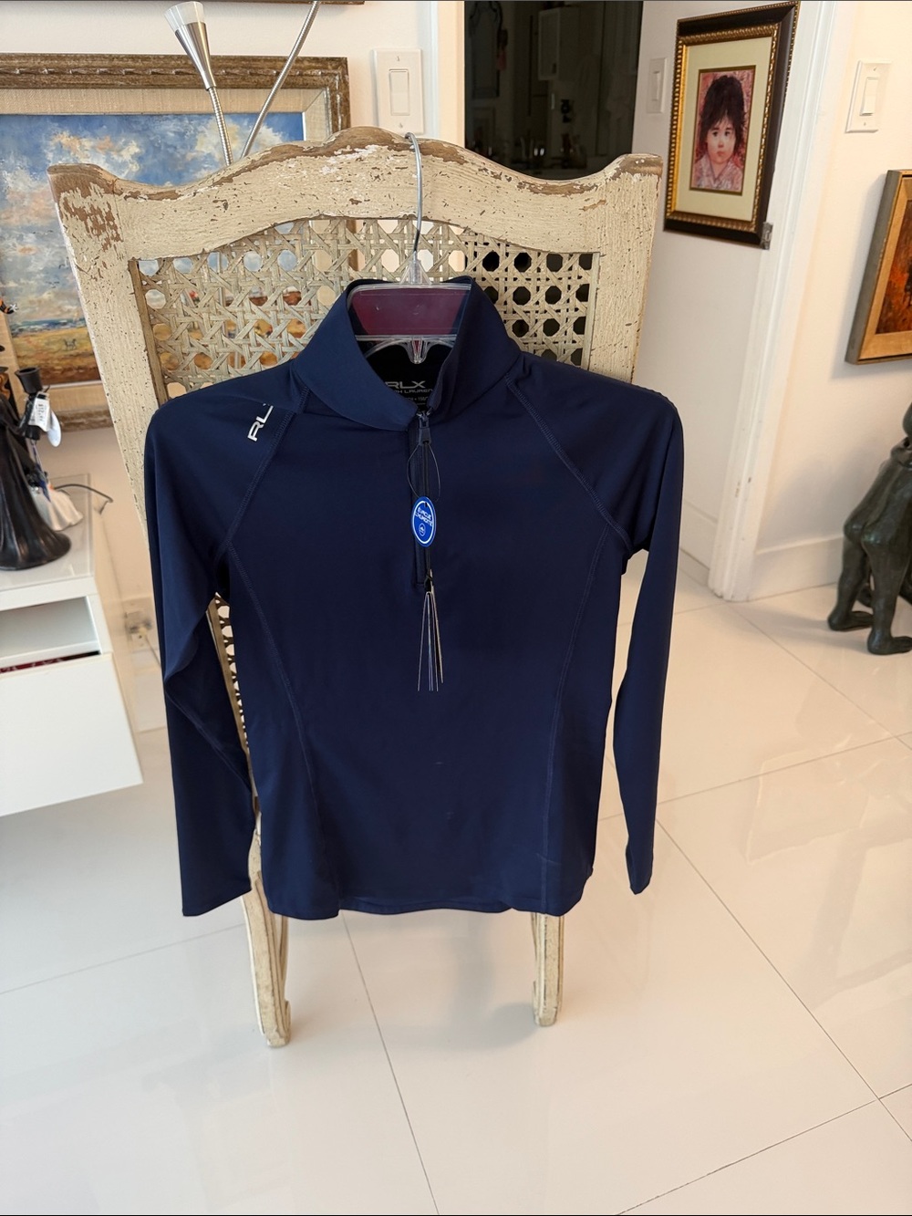 RLX Ralph Lauren Navy Long-Sleeve Quarter-Zip Performance Top
